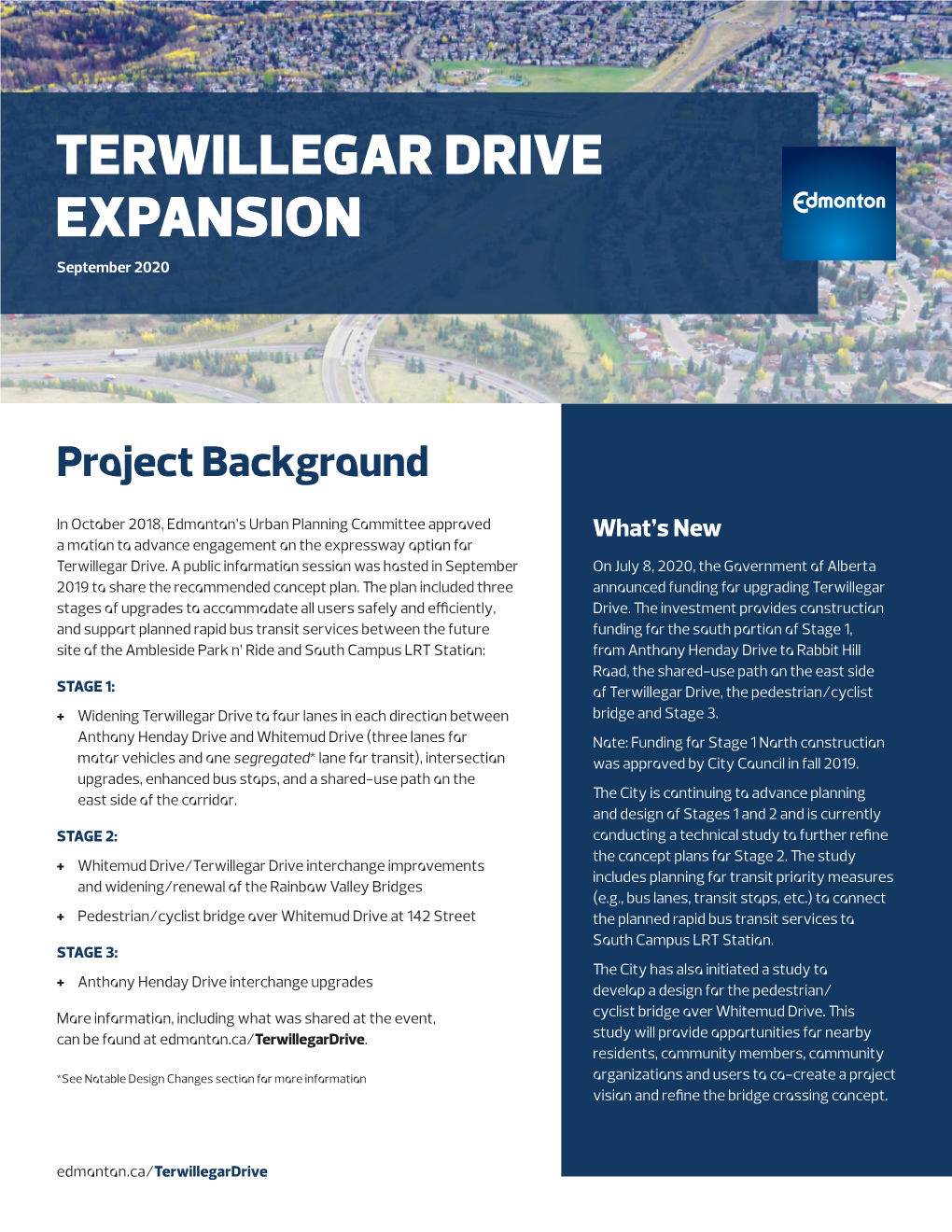 TERWILLEGAR DRIVE EXPANSION September 2020