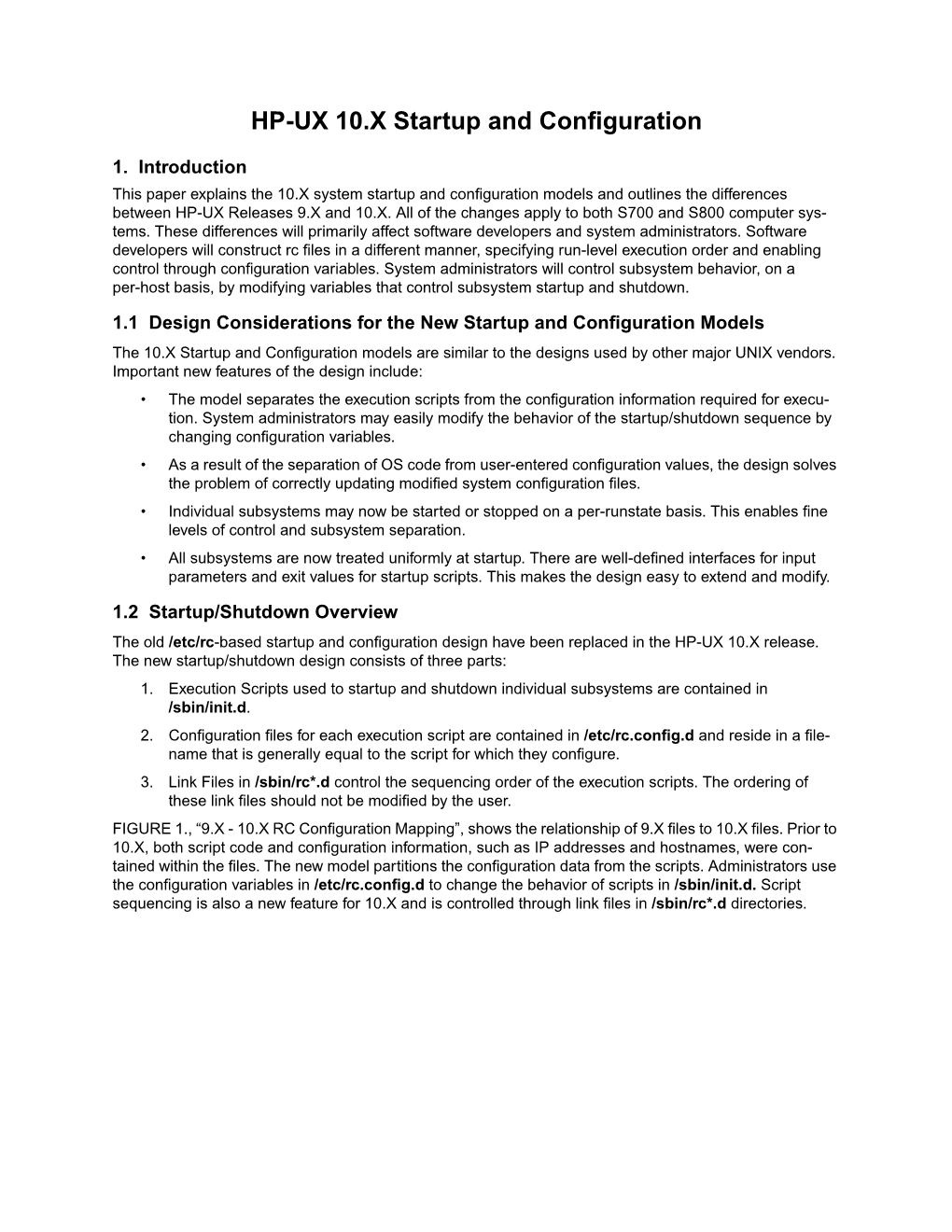 HP-UX 10.X Startup and Configuration