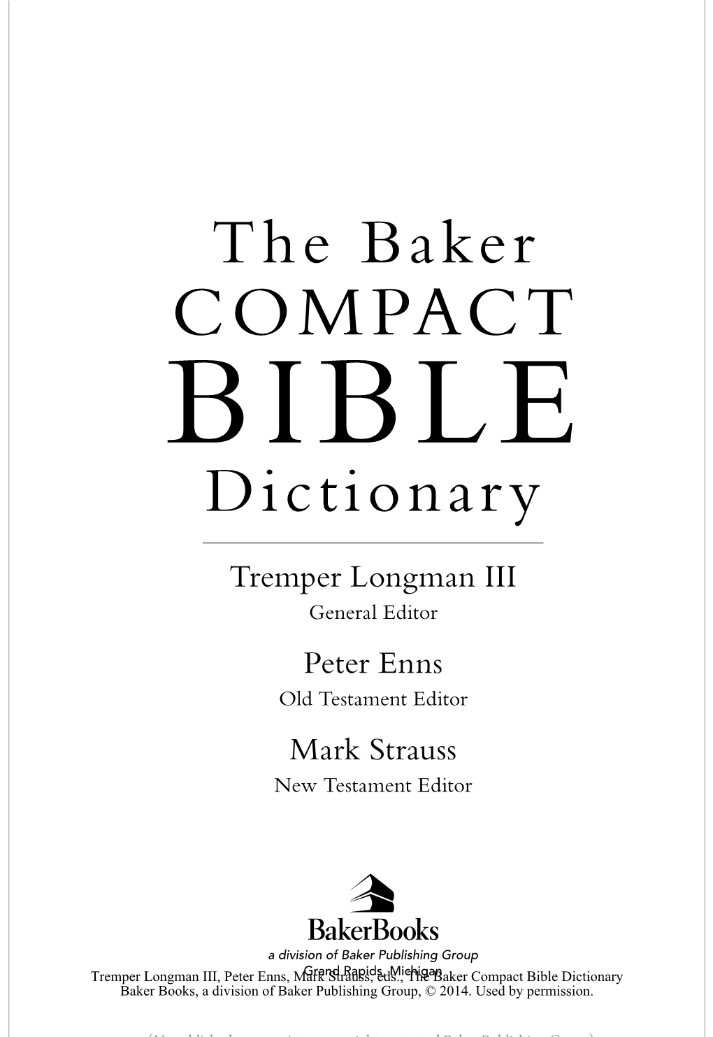 COMPACT BIBLE Dictionary