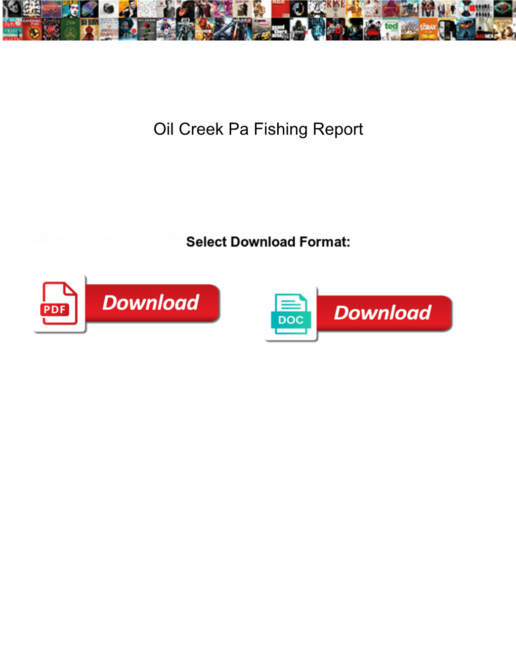 Oil Creek Pa Fishing Report