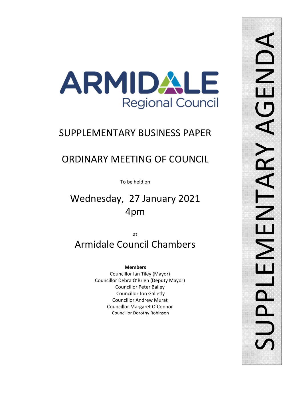Ordinary Meeting Supplementary Agenda
