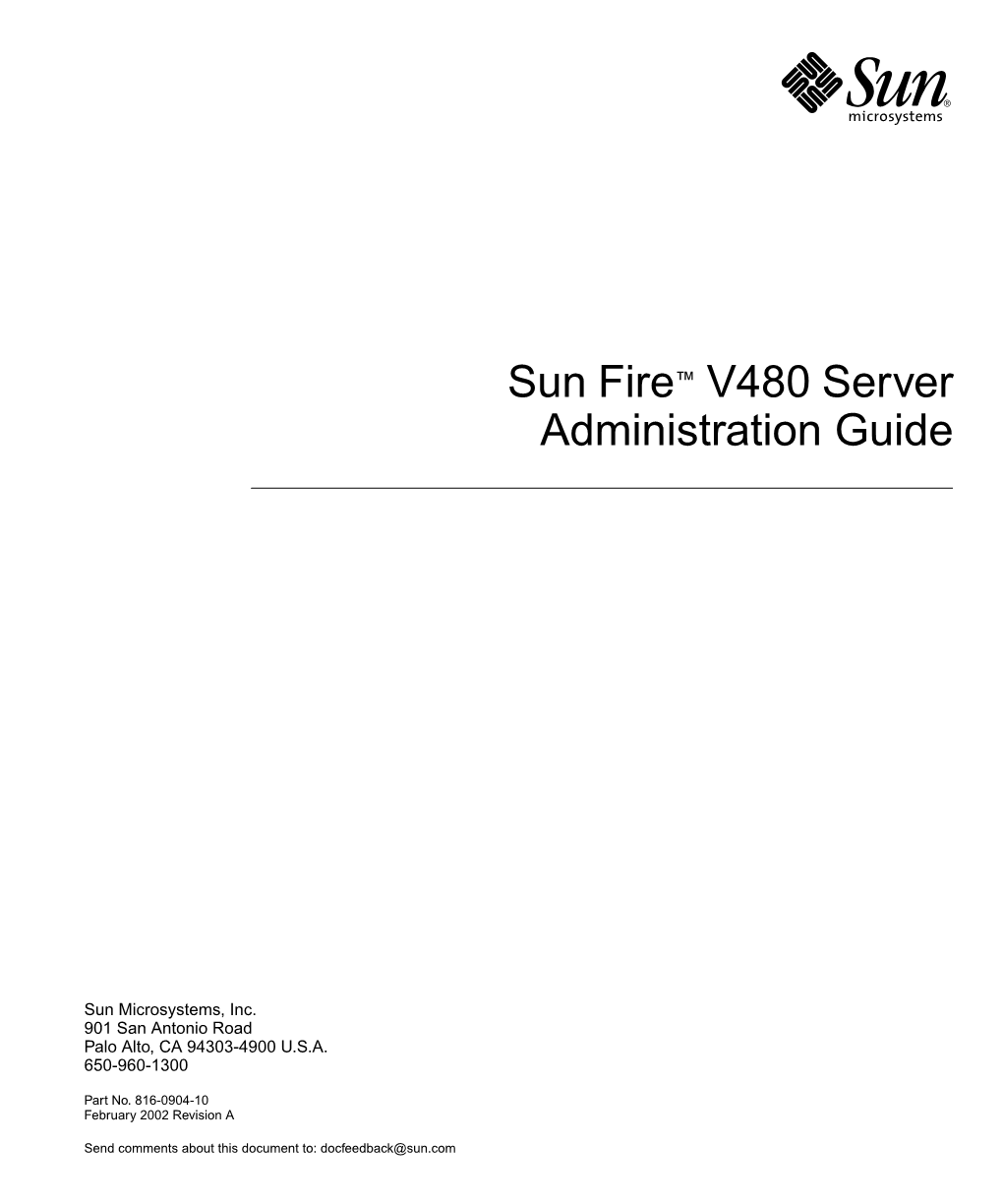 Sun Fire V480 Server Administration Guide