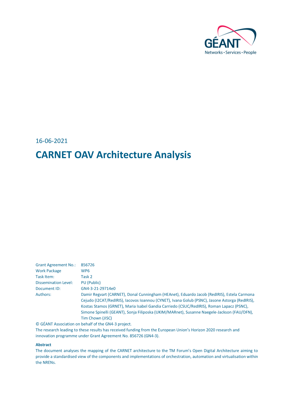 CARNET OAV Architecture Analysis