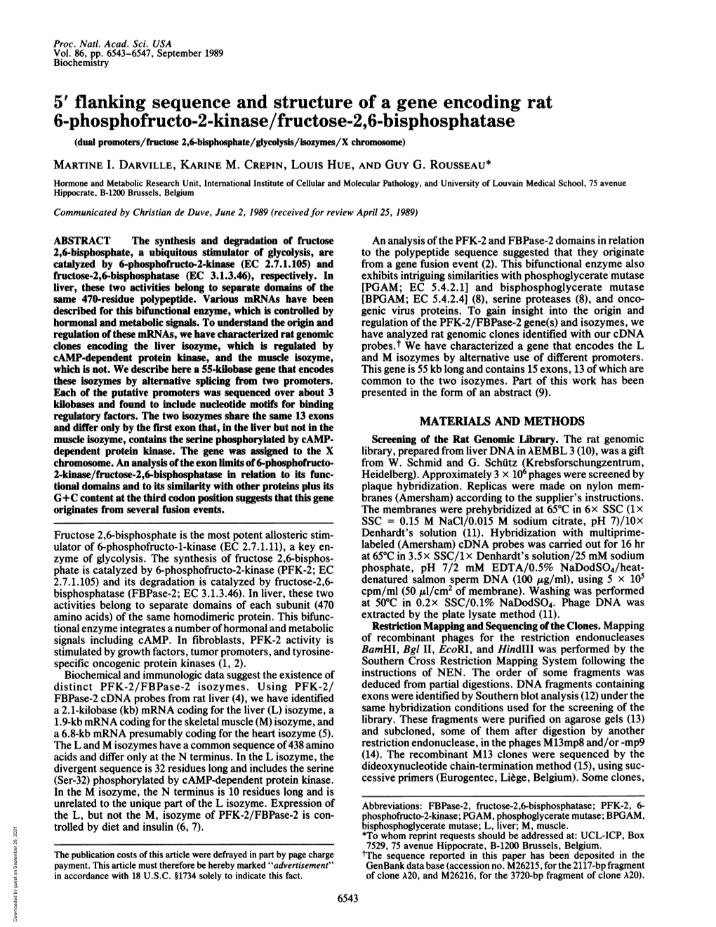 6-Phosphofructo-2-Kinase/Fructose-2,6-Bisphosphatase (Dual Promoters/Fructose 2,6-Bisphosphate/Glycolysis/Isozymes/X Chromosome) MARTINE I