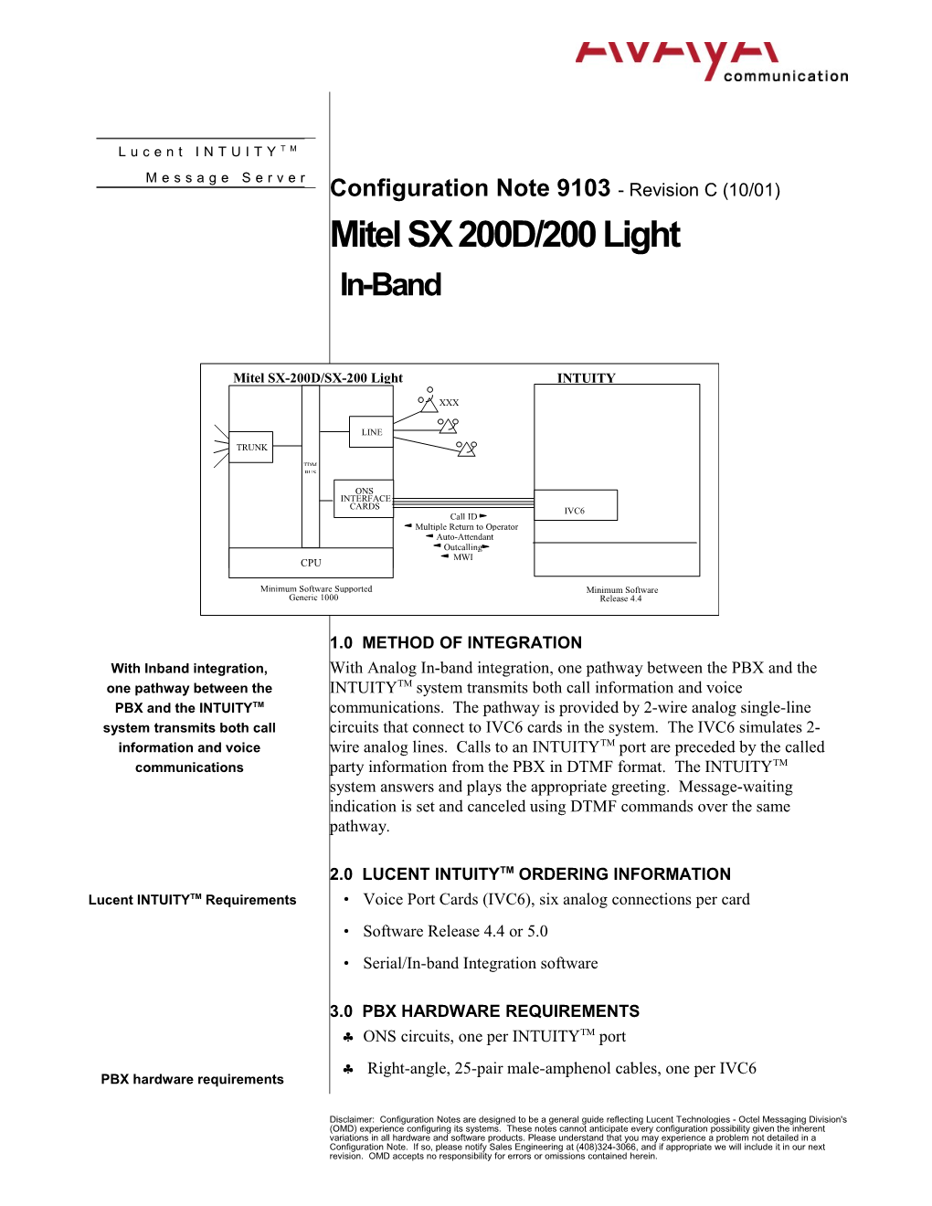 Mitel SX200D/SX200 Light 12