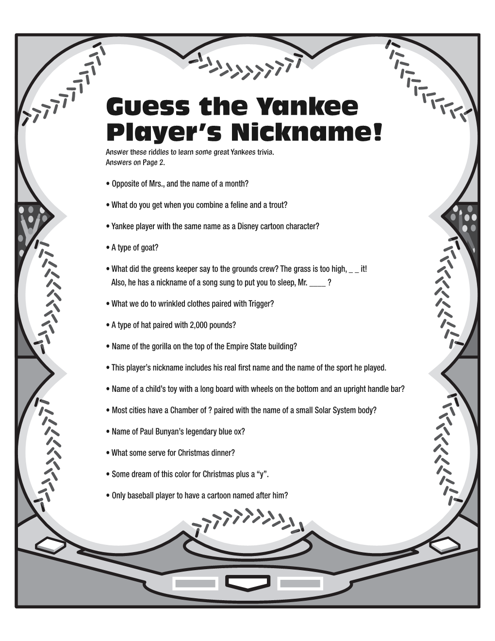 Guess the Yankee Player's Nickname!