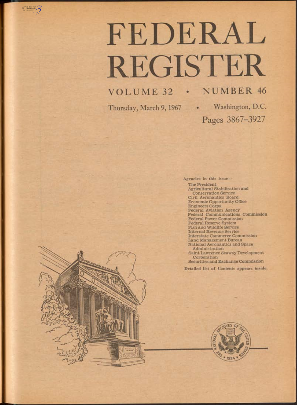 Federal Register Volume 32 • Number 46