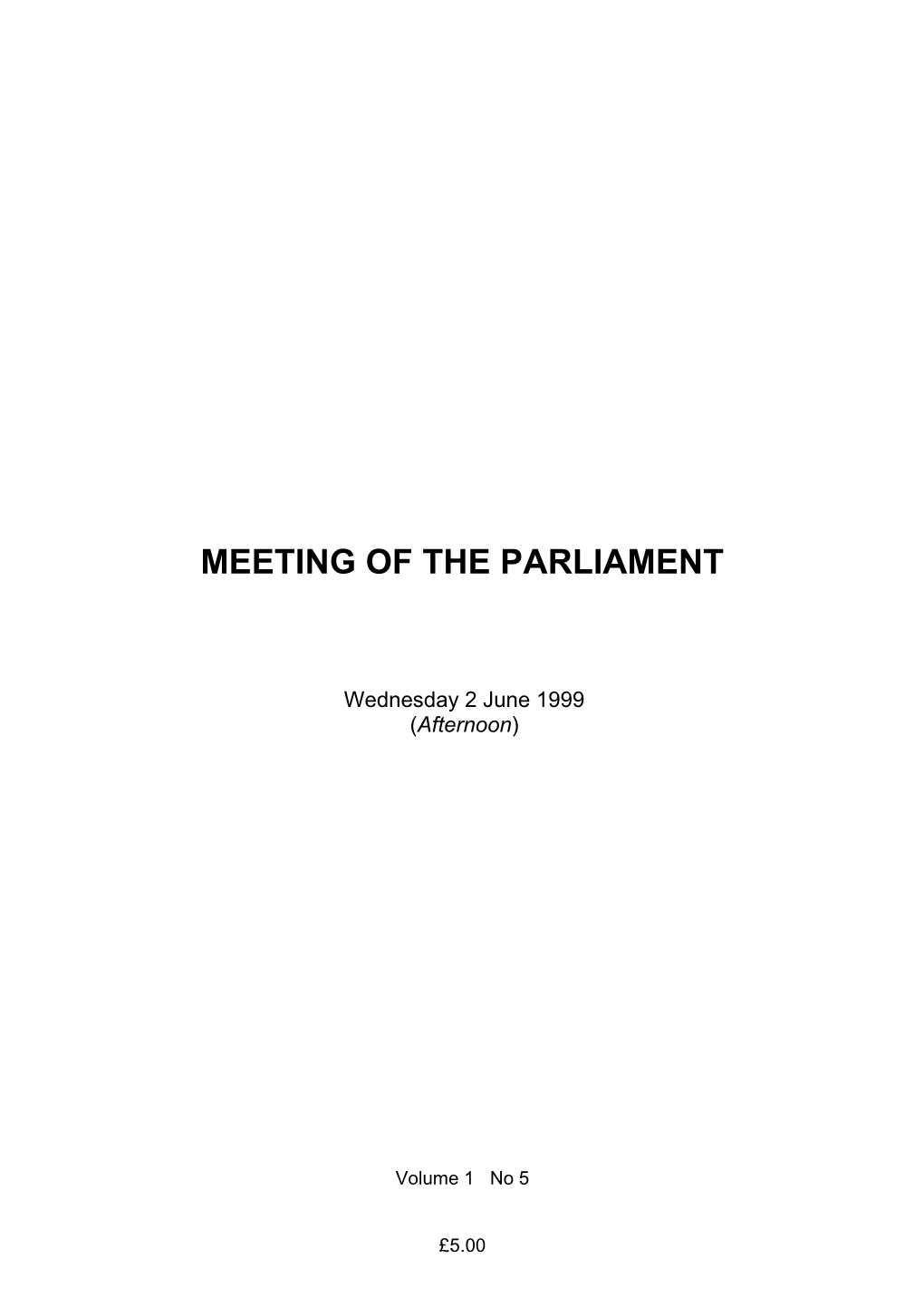 Meeting of the Parliament