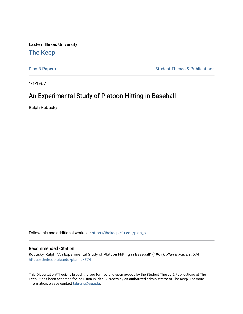 An Experimental Study of Platoon Hitting in Baseball