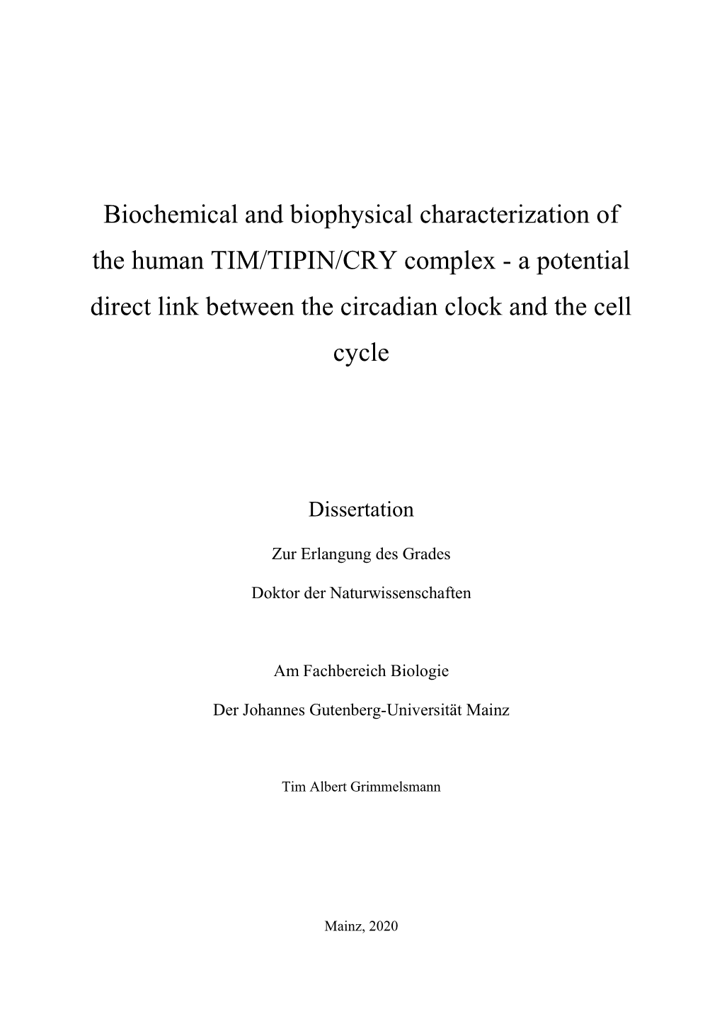 A Potential Direct Link Between the Circadian Clock and the Cell Cycle