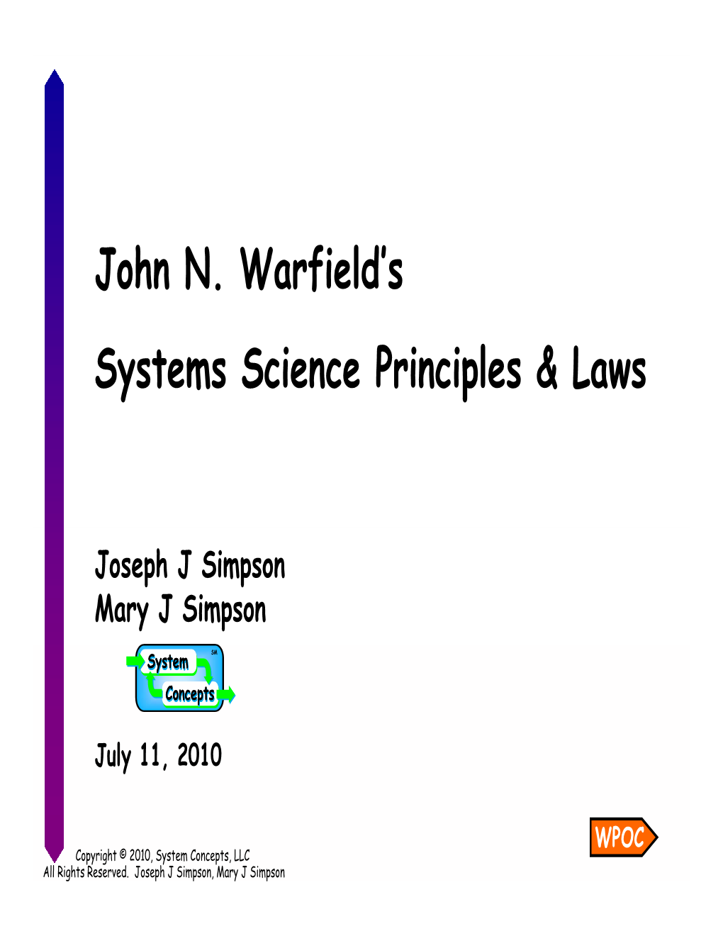 Warfield’S Systems Science Principles & Laws