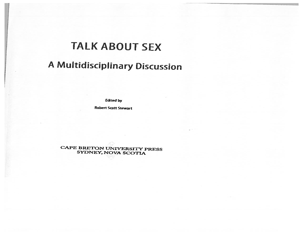 TALK ABOUTSEX a Multidisciplinarydiscussion