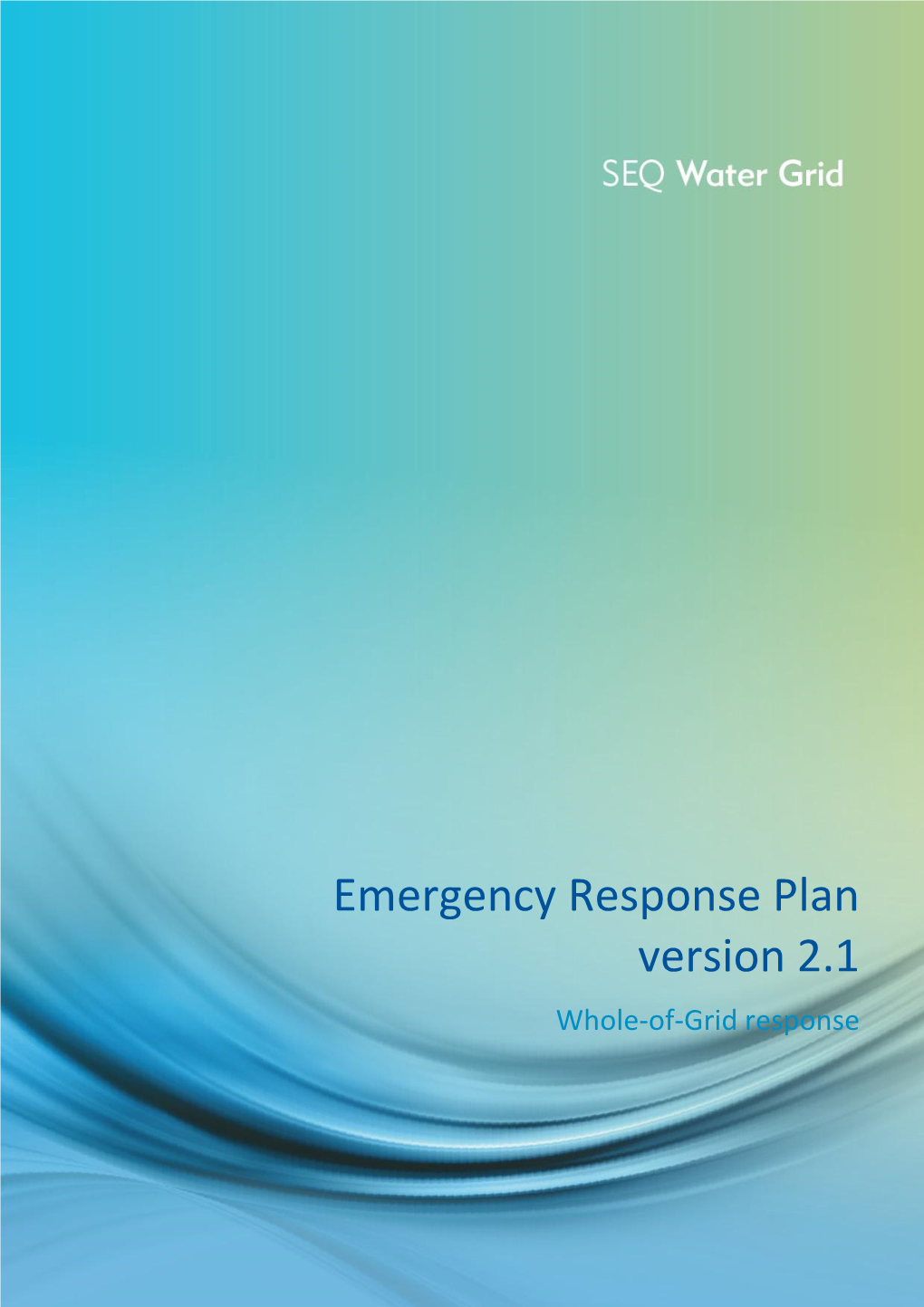 SEQ Water Grid Emergency Response Plan