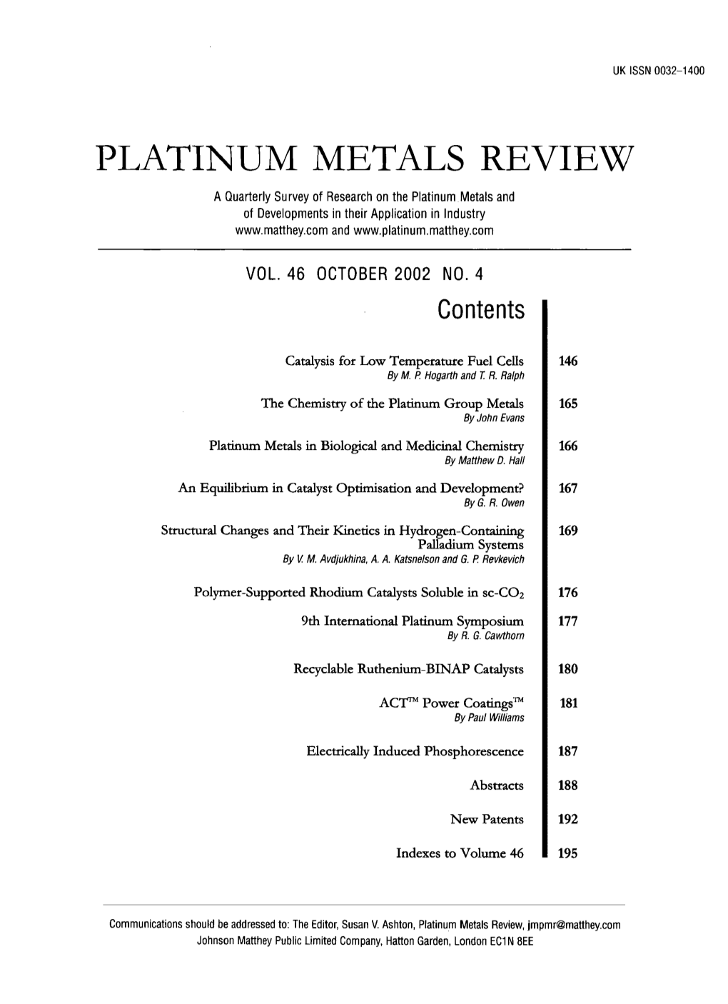 Platinum Metals Review