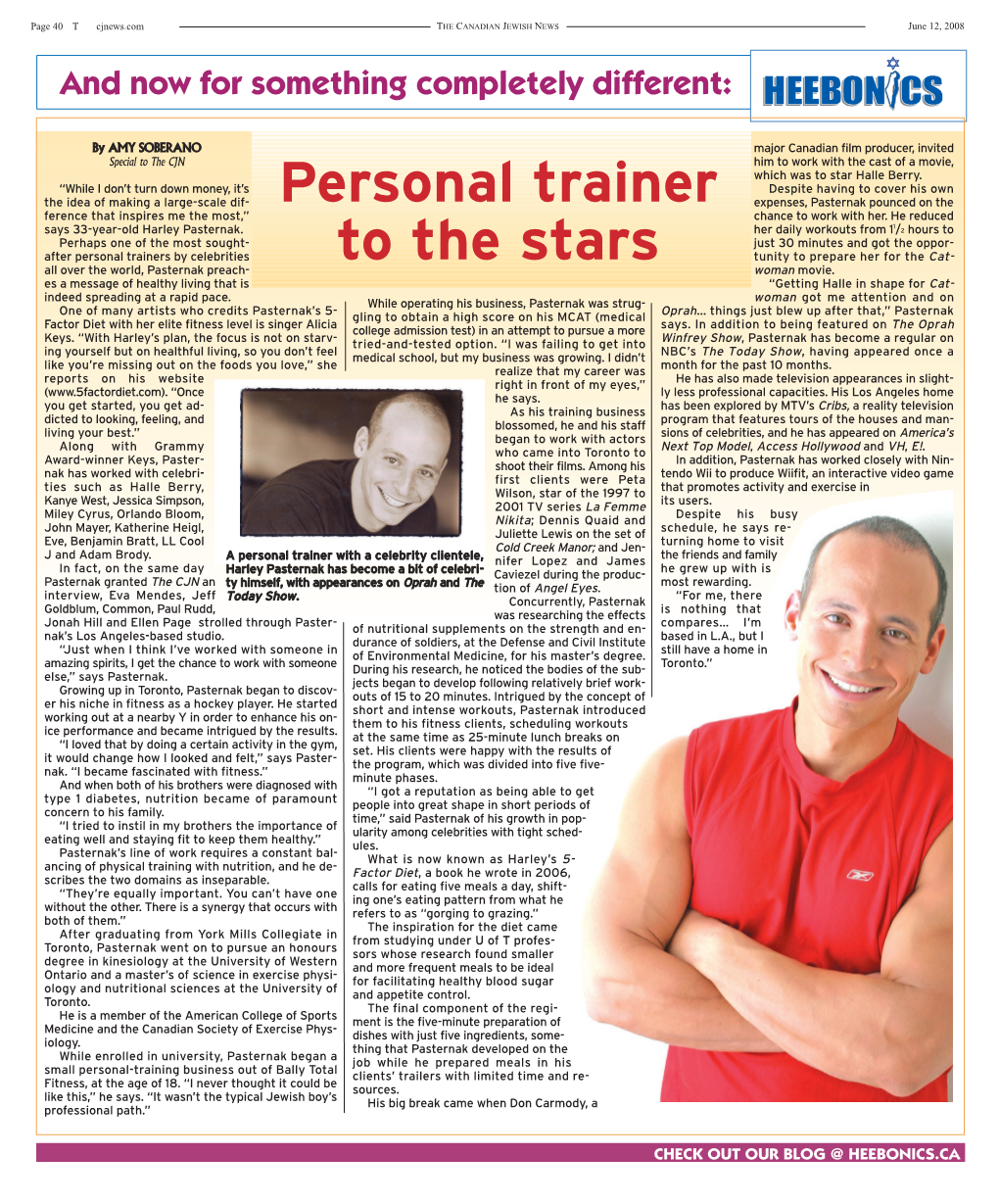 Personal Trainer to the Stars