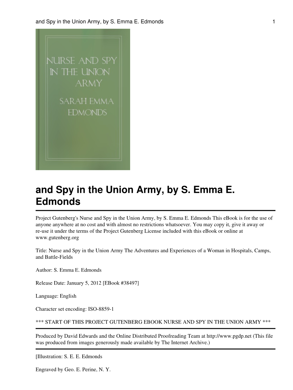 Nurse and Spy in the Union Army, by S