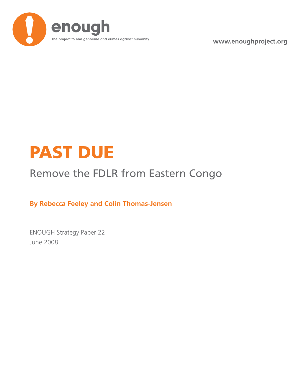 Past Due Remove the FDLR from Eastern Congo