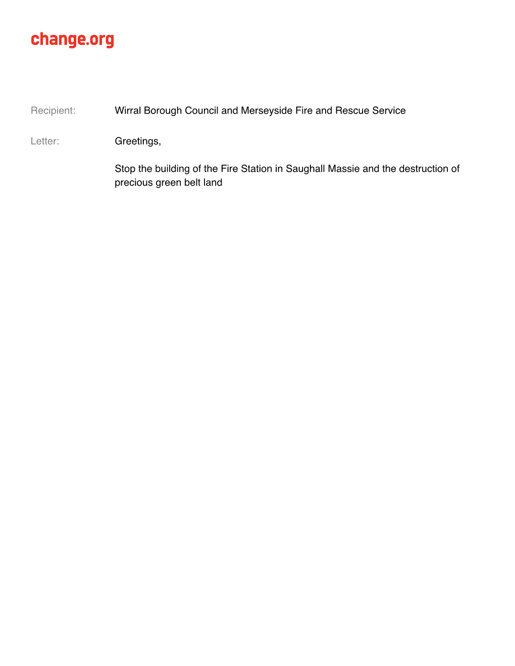 Petition Against Fire Station Saughall Massie.Pdf