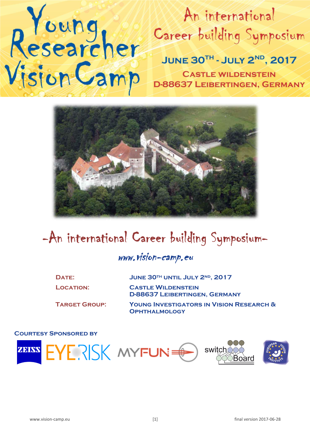 Agenda Young Researcher Vision Camp 2015