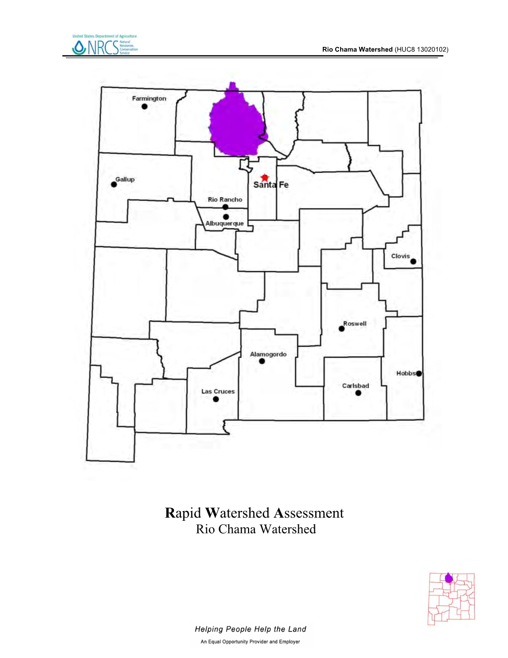 Rapid Watershed Assessment Rio Chama Watershed