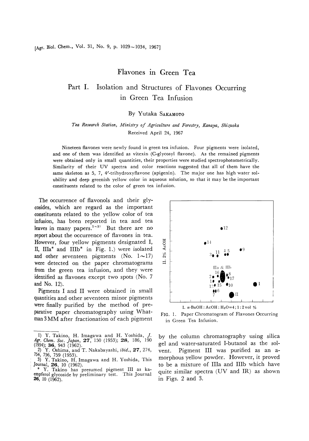 Flavones in Green Tea Part I. Isolation and Structures Of