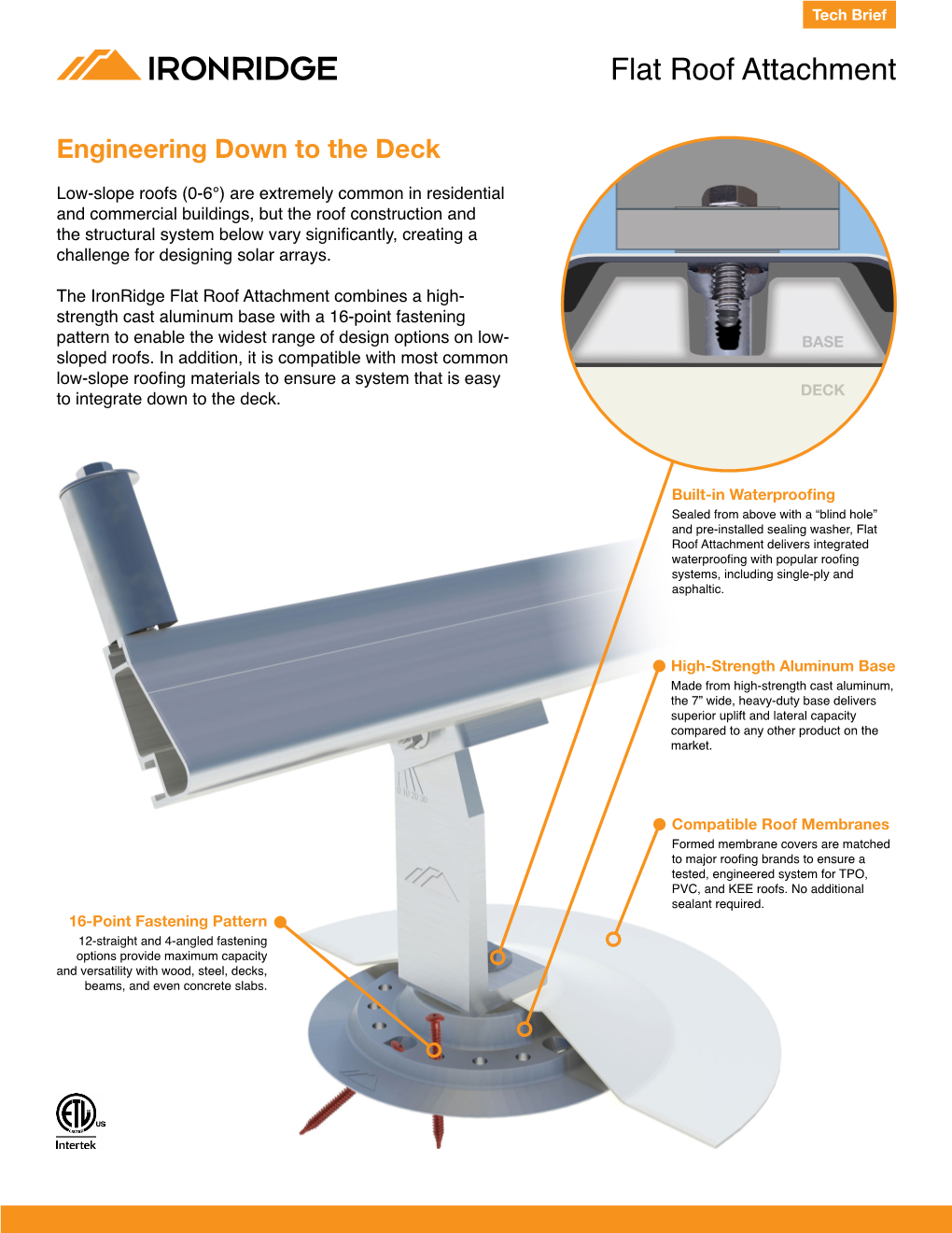 Flat Roof Attachment Tech Brief