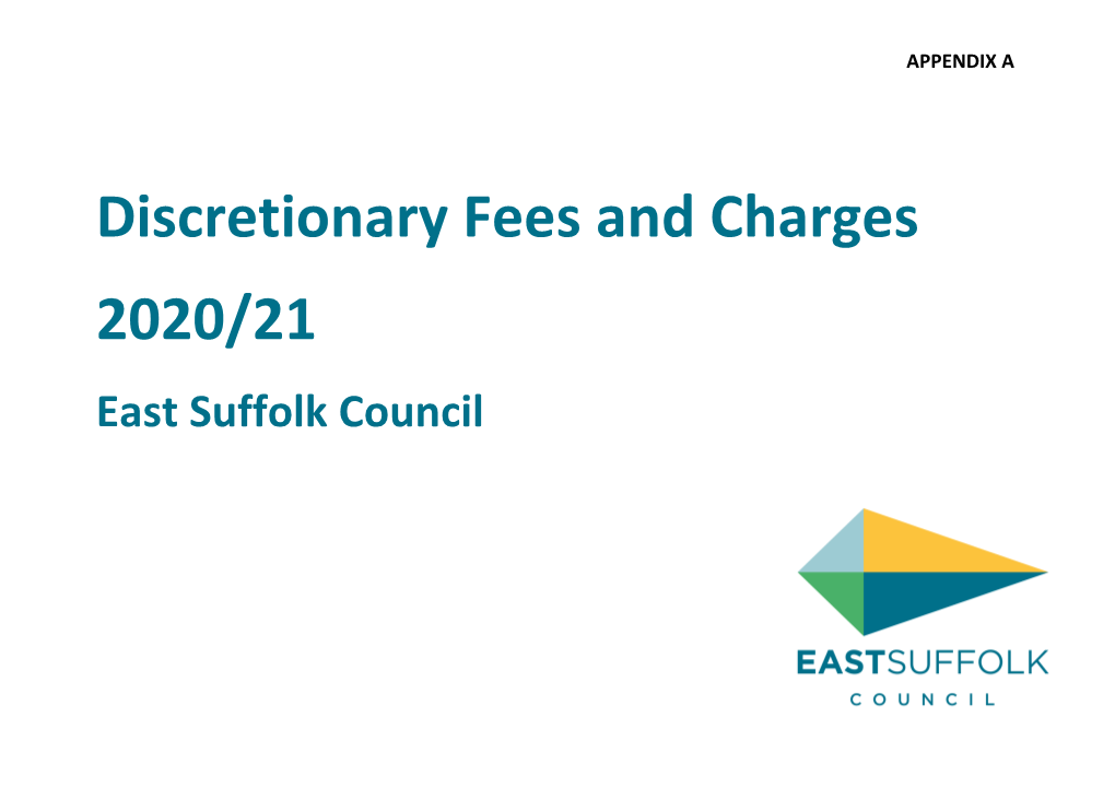 Discretionary Fees and Charges 2020/21 East Suffolk Council