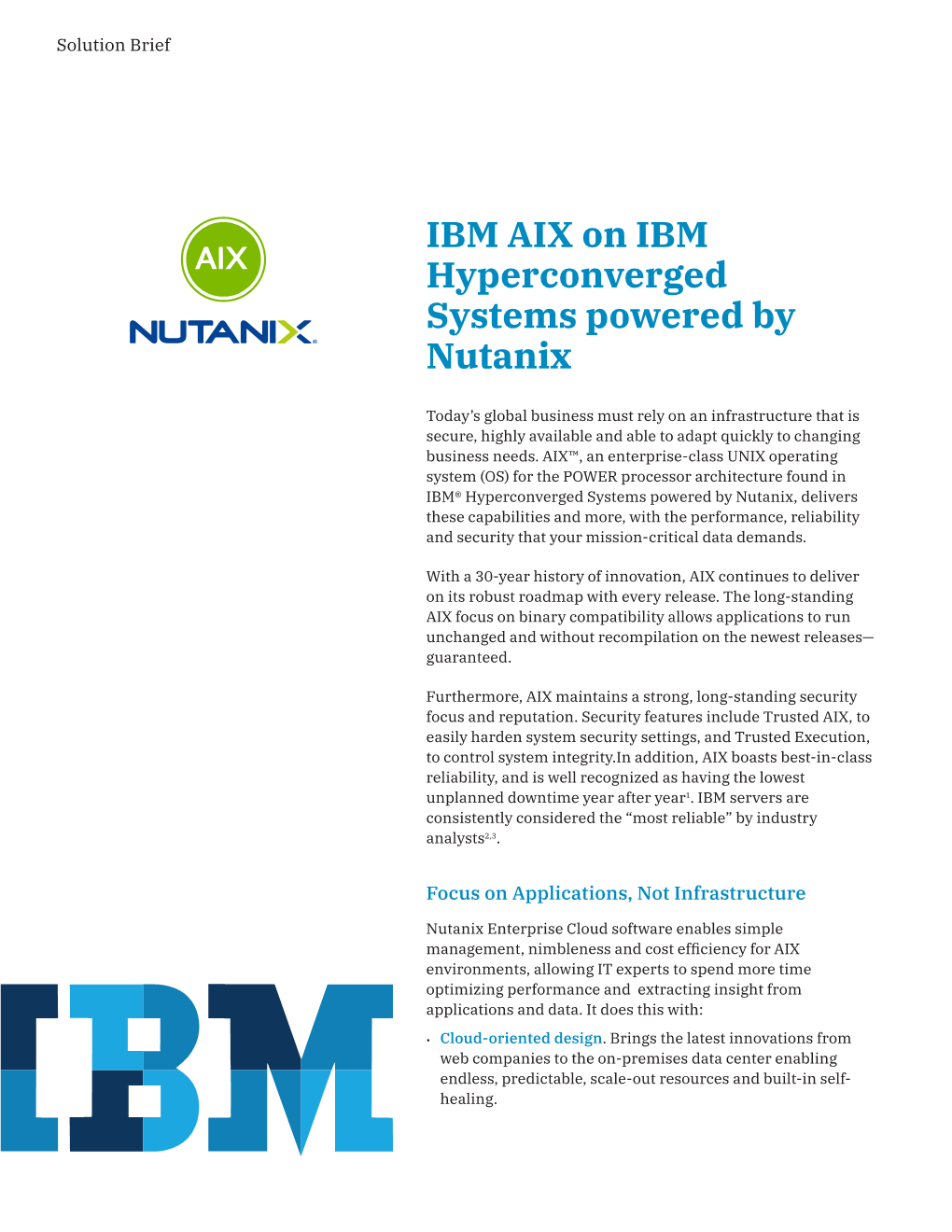 IBM AIX on IBM Hyperconverged Systems Solution Brief