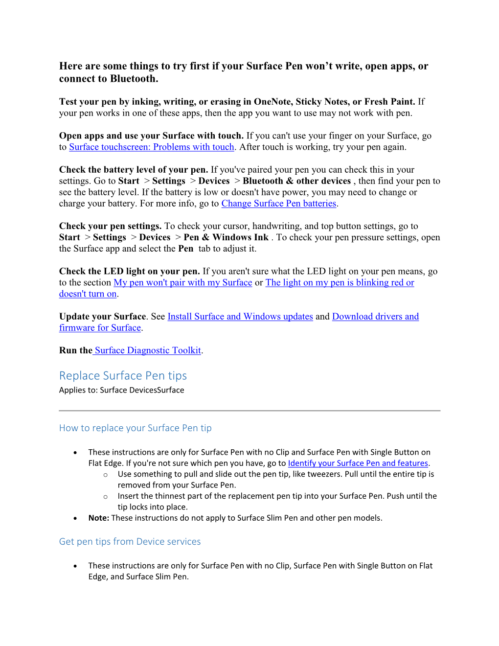 Replace Surface Pen Tips Applies To: Surface Devicessurface