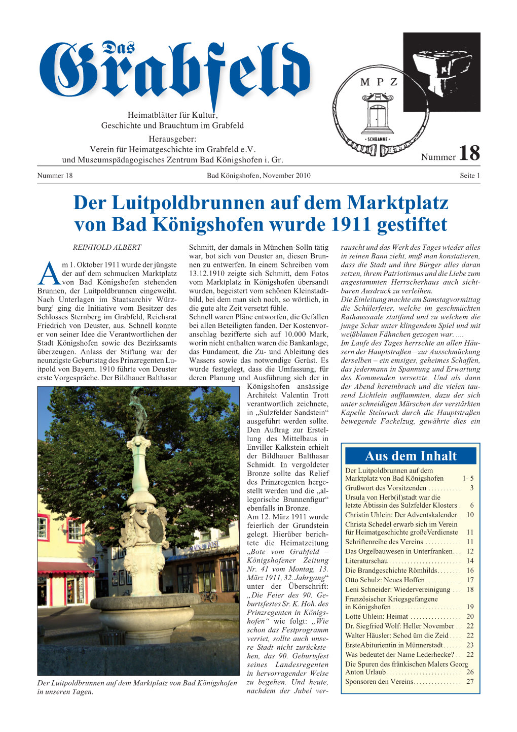 Der Luitpoldbrunnen Auf Dem Marktplatz Von Bad Königshofen