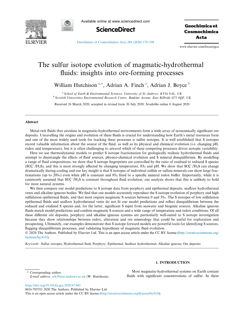 The Sulfur Isotope Evolution of Magmatic-Hydrothermal Fluids