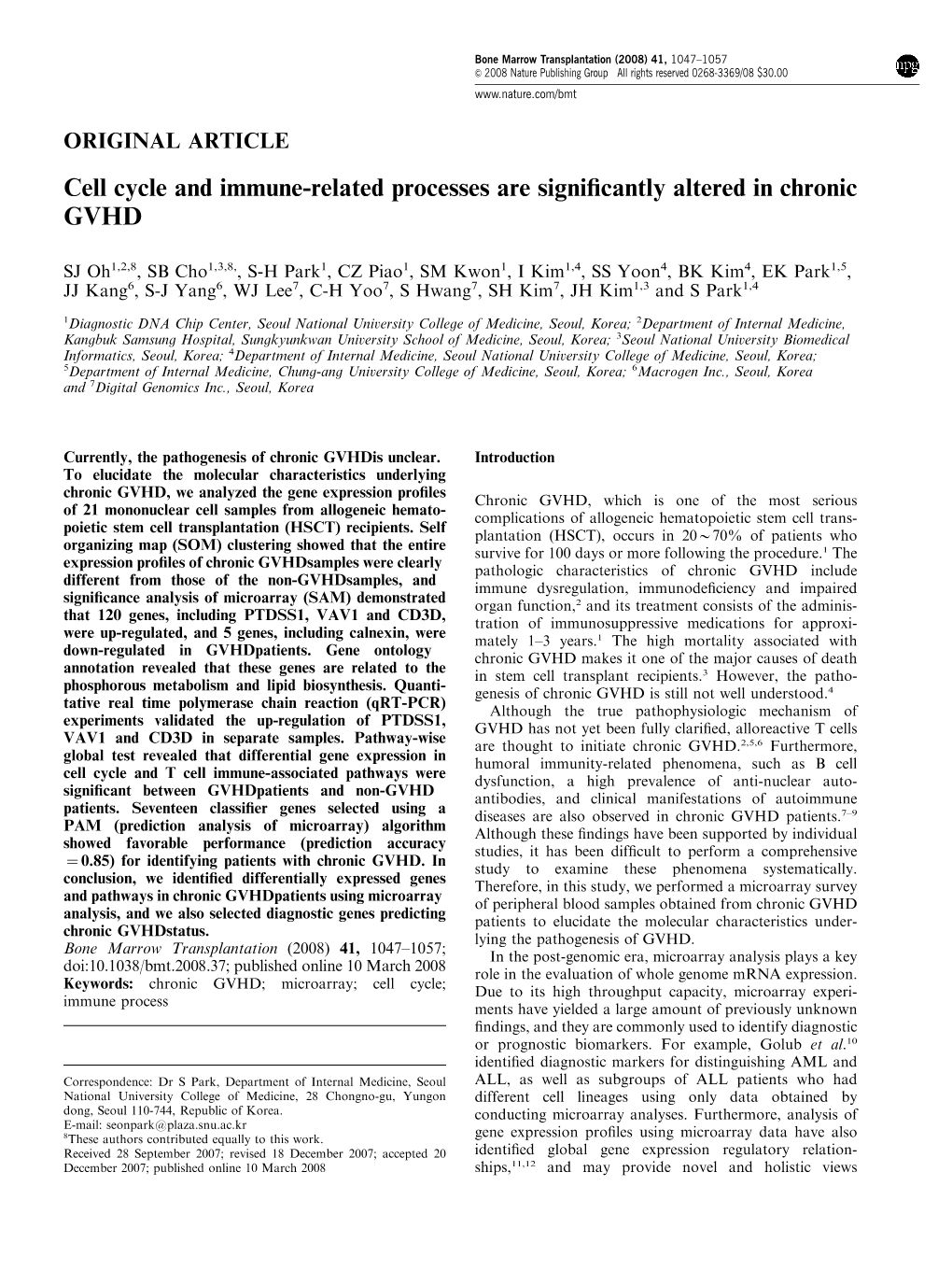 Cell Cycle and Immune-Related Processes Are Significantly