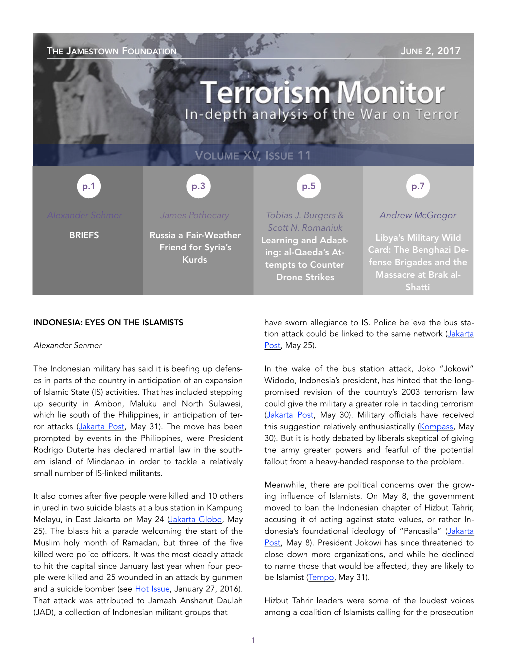 Terrorism Monitor, September the Government-Controlled City of Hasakah (Al Arabiya, 16, 2016)