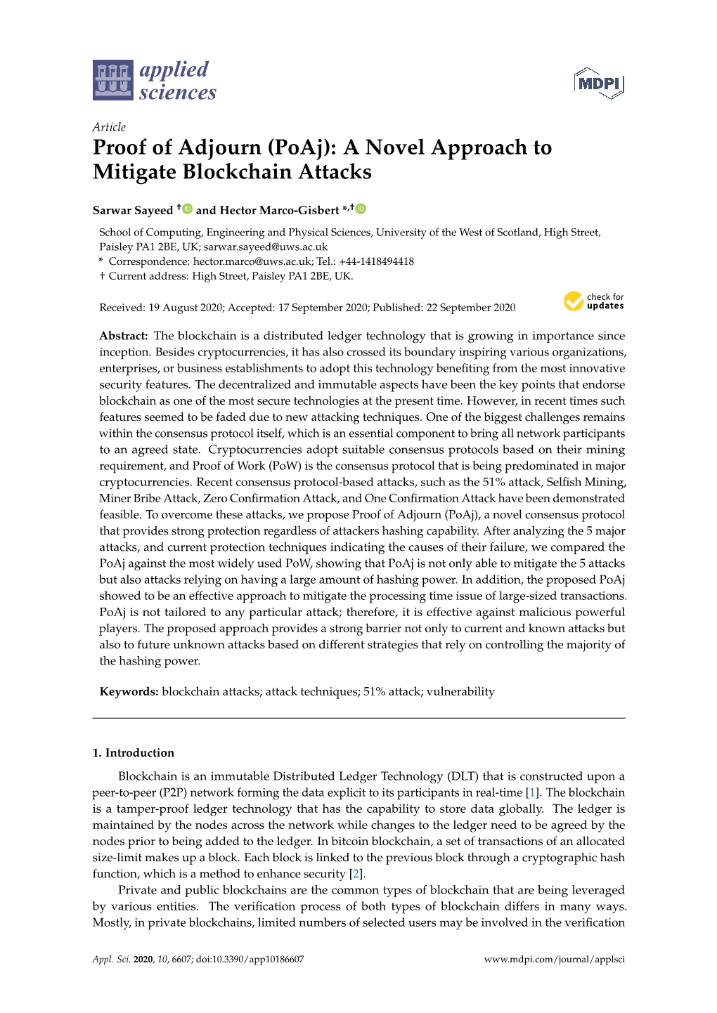 Proof of Adjourn (Poaj): a Novel Approach to Mitigate Blockchain Attacks