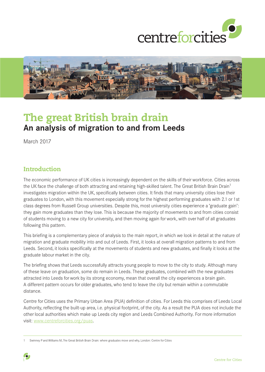 The Great British Brain Drain an Analysis of Migration to and from Leeds