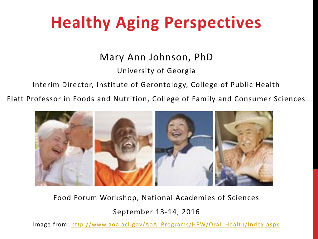 Healthy Aging Perspectives