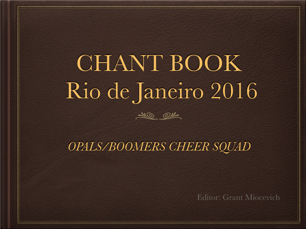 Rio 2016 Chant Book