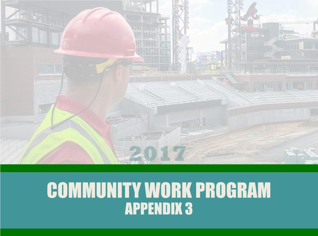 Community Work Program Appendix 3 Appendix 3 November 2017