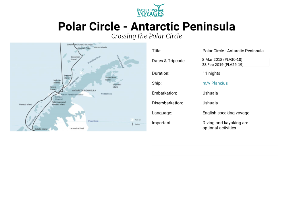 Polar Circle - Antarctic Peninsula Crossing the Polar Circle