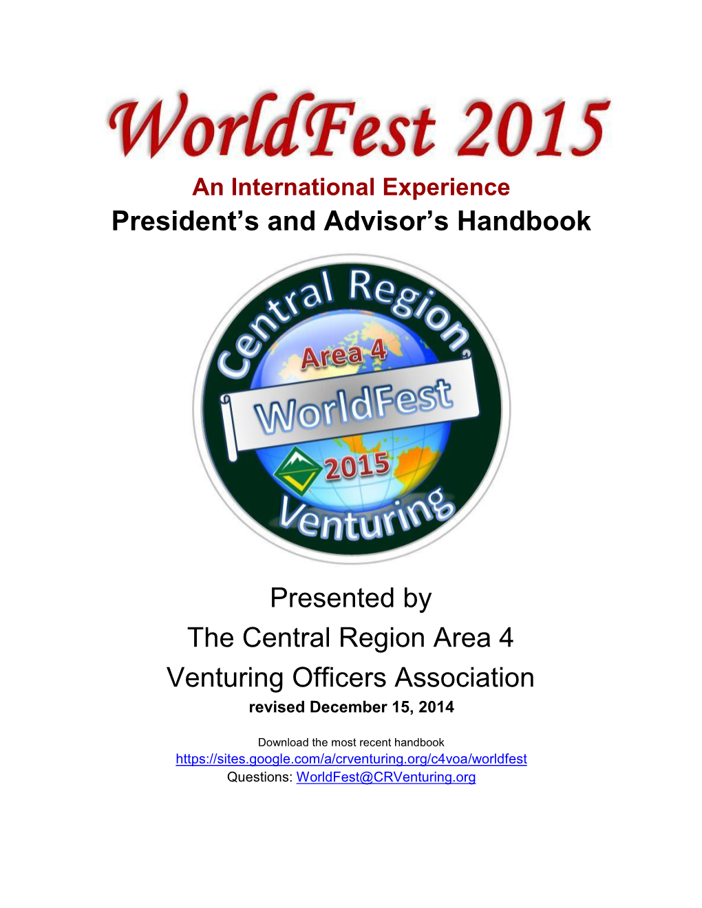 Worldfest 2015 President and Advisor Handbook.Docx