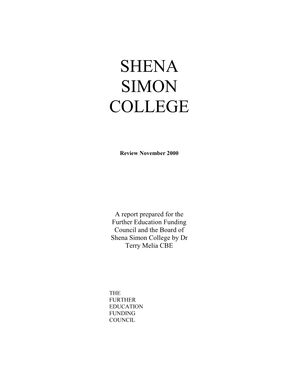 SHENA SIMON COLLEGE Review November 2000