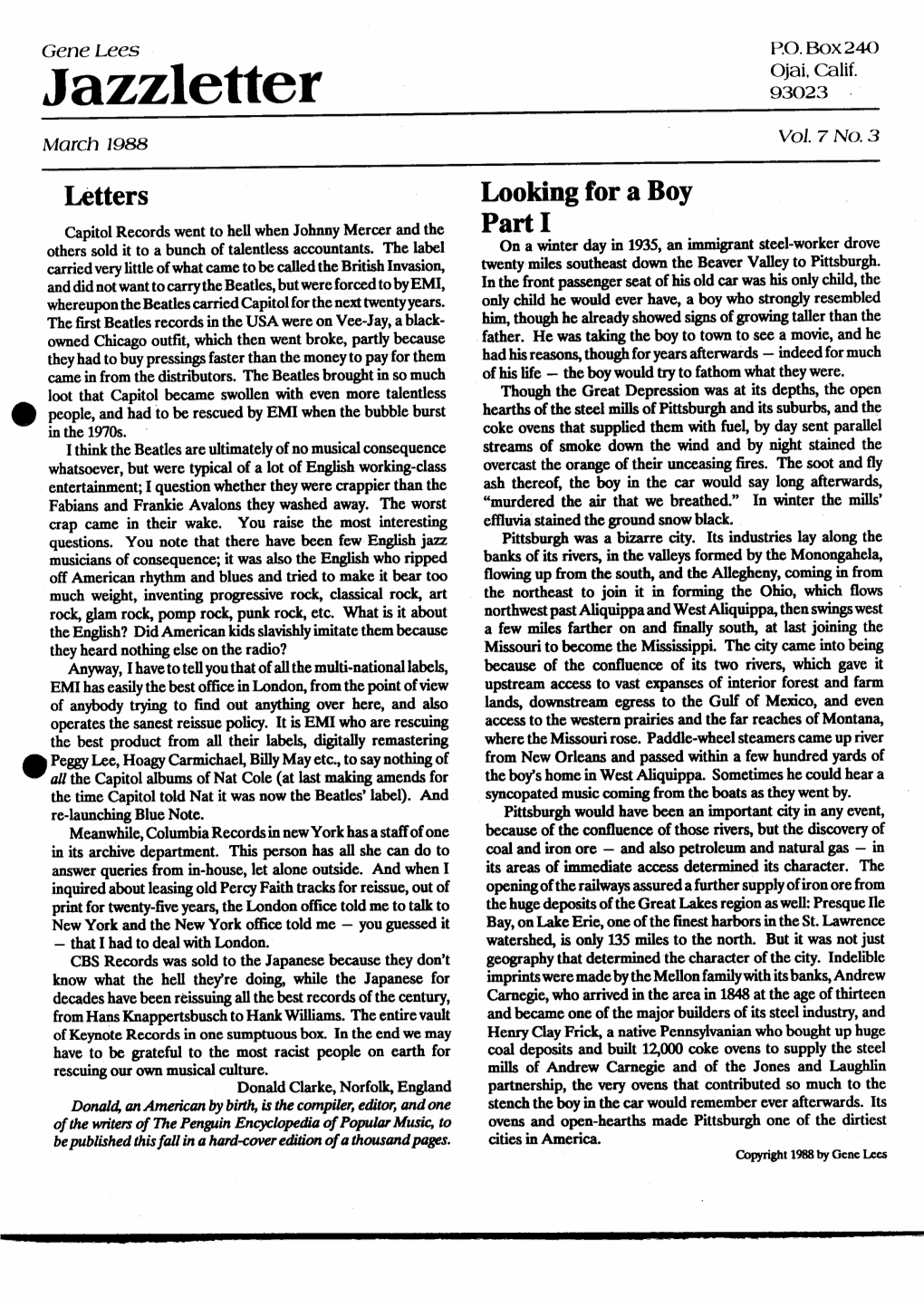 Jggzletter 93023 - March 1988 Vol