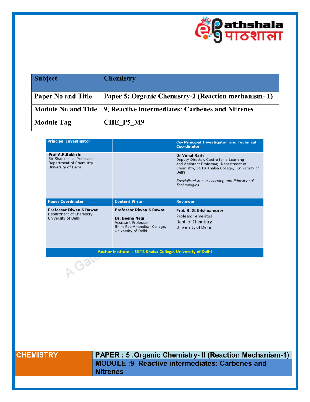 Bsc Chemistry