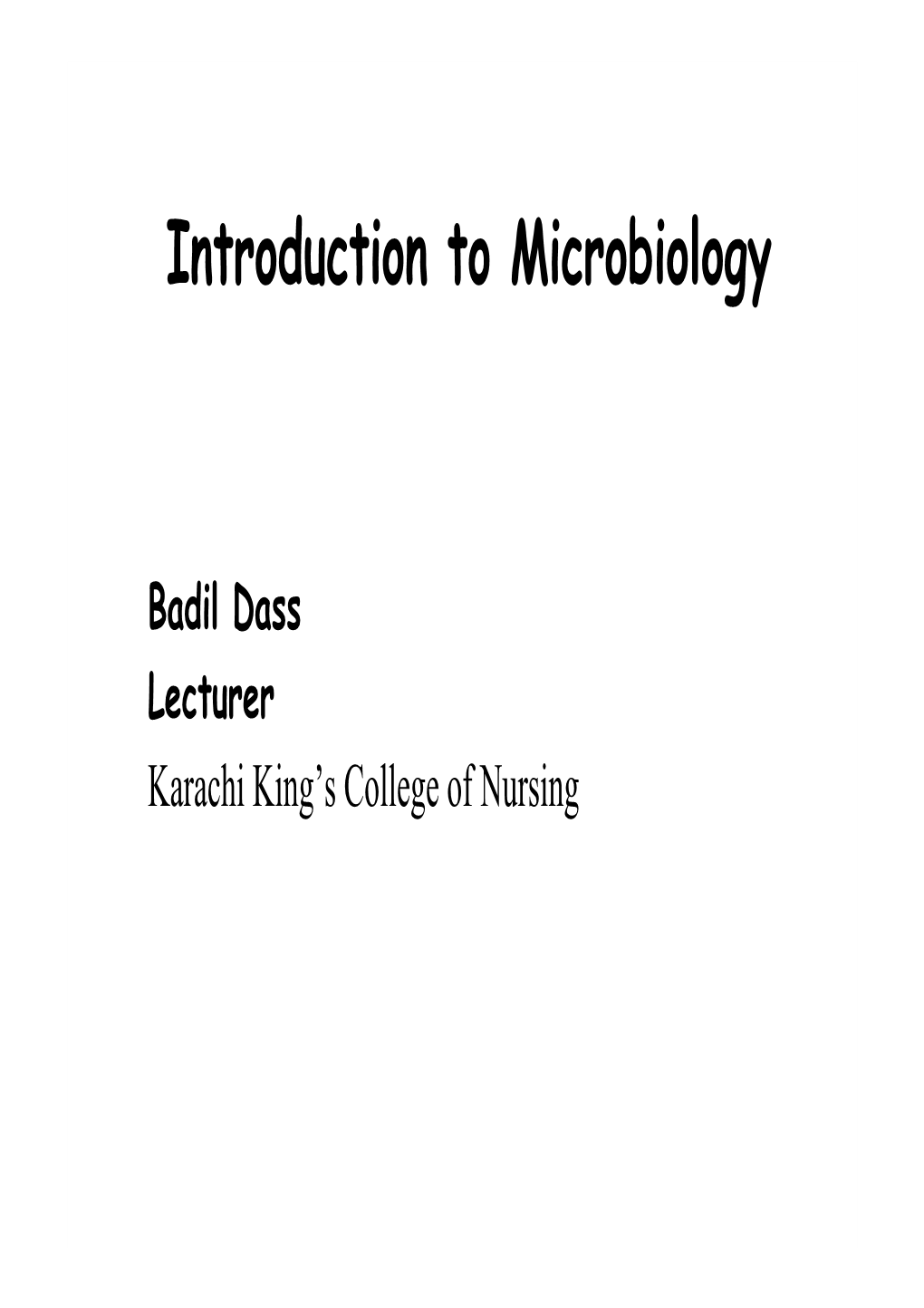 Introduction to Microbiology-1 [Compatibility Mode]