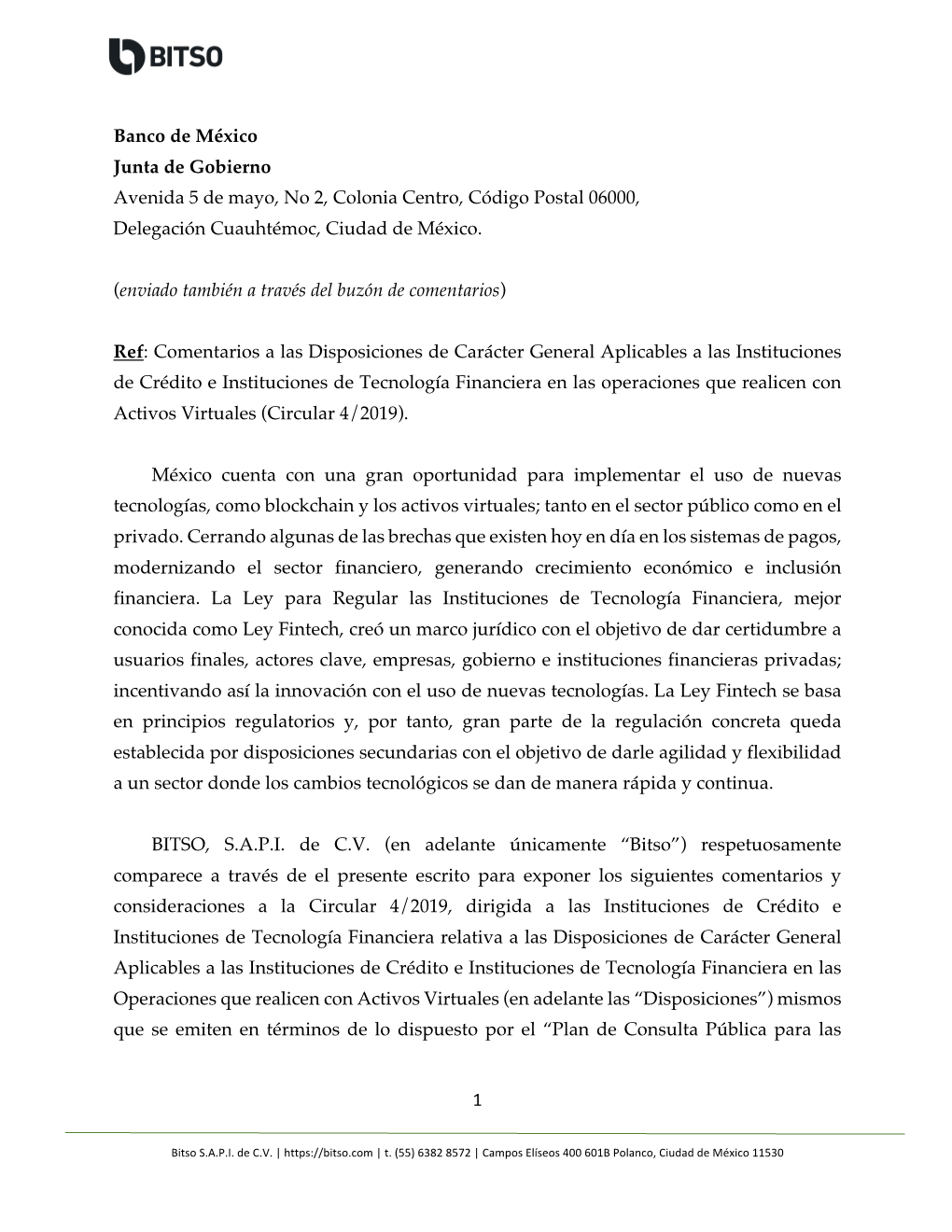 1 Banco De México Junta De Gobierno Avenida 5 De Mayo, No 2, Colonia