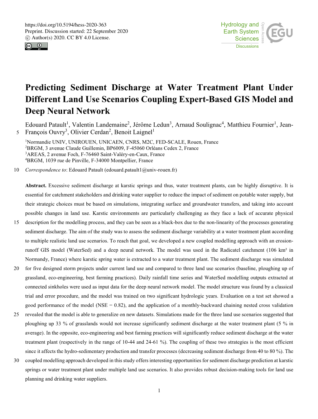 Predicting Sediment Discharge at Water Treatment Plant