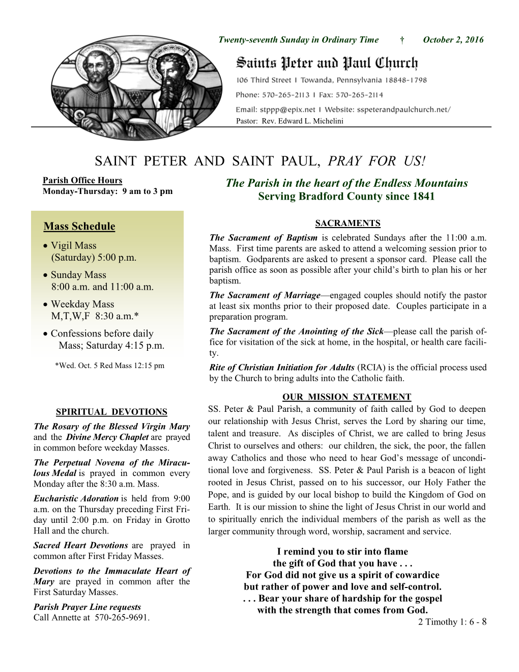 Saint Peter and Saint Paul, Pray For