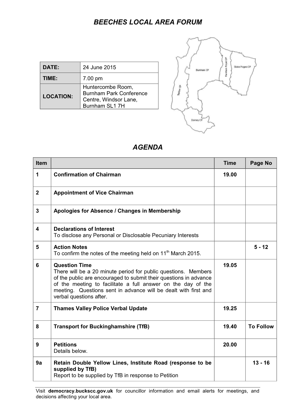 (Public Pack)Agenda Document for Beeches Local Area Forum, 24/06