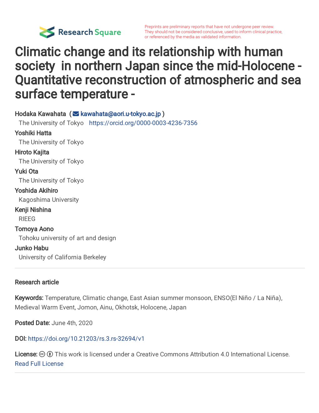 1 Climatic Change and Its Relationship with Human