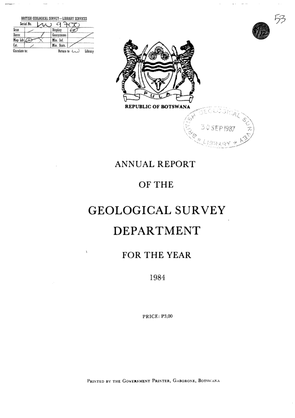 Geological Survey Department